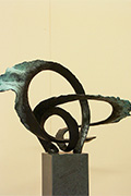 fotodocument bronzen beeld vlaggensteek